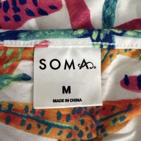 Soma Women's Medium Starfish Print Sleep Tank Cami w/ Shelf Bra Lounge Comfy - Picture 5 of 7